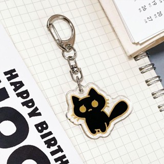 BACK2LIFE Black Cat Keychain, Cartoon Acrylic Cute Cat Acrylic Keyring ...