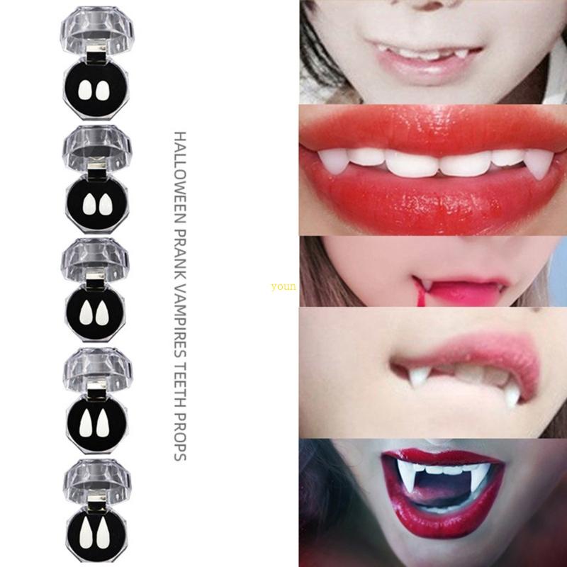 youn 4 5 Pairs Vampire Teeth Custom Fang Vampire Fang Fake Denture for