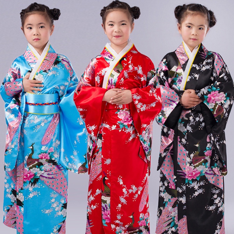 FAICAI BABY Children s Japanese Kimono Traditional Costume Female Cos Performance Photo Dress