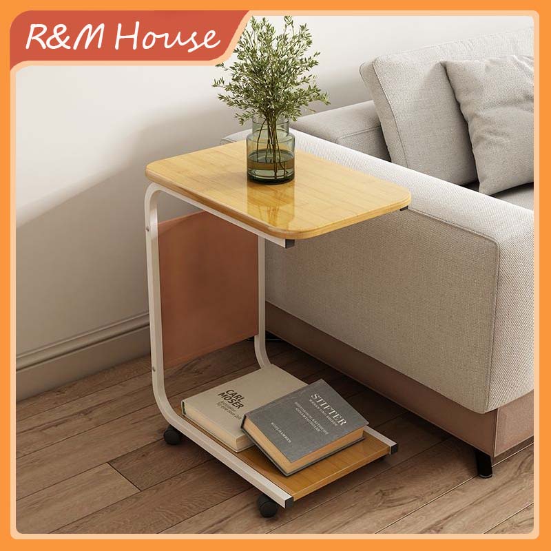 BedSide Table Movable Coffee Table Small Sofa Side Table Computer