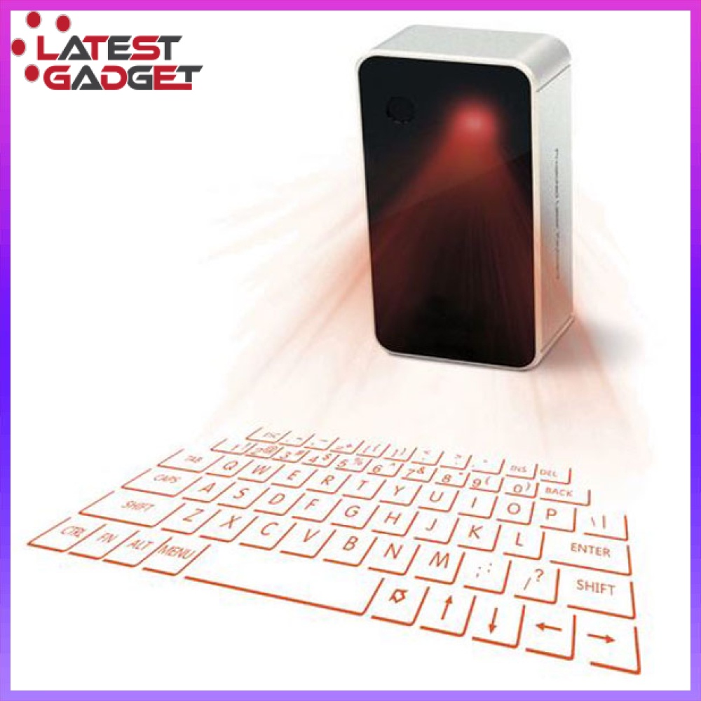 LatestGadget Rechargeable Bluetooth Laser Projection Keyboard - Silver ...