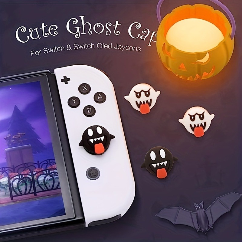 4pcs Cute Luigi's Mansion 3 King Boo Luminous Ghost Silicone Soft
