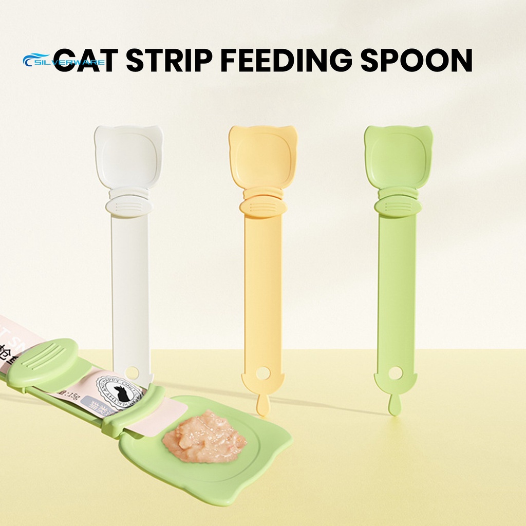 SILVERWARE Cat Strip Feeder Clean Spoon Easy Squeeze with Card Slot ...