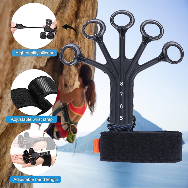 Gripster for Veins Updated 8 Resistance Levels Finger Trainer, Silicone