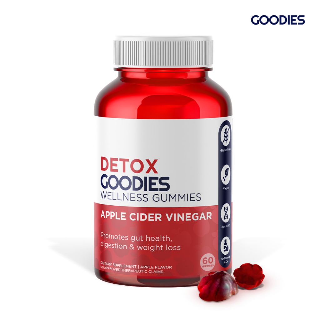 GOODIES NUTRITION Apple Cider Vinegar Gummies 1 bottle (60) For Digestion, Debloat & Weight