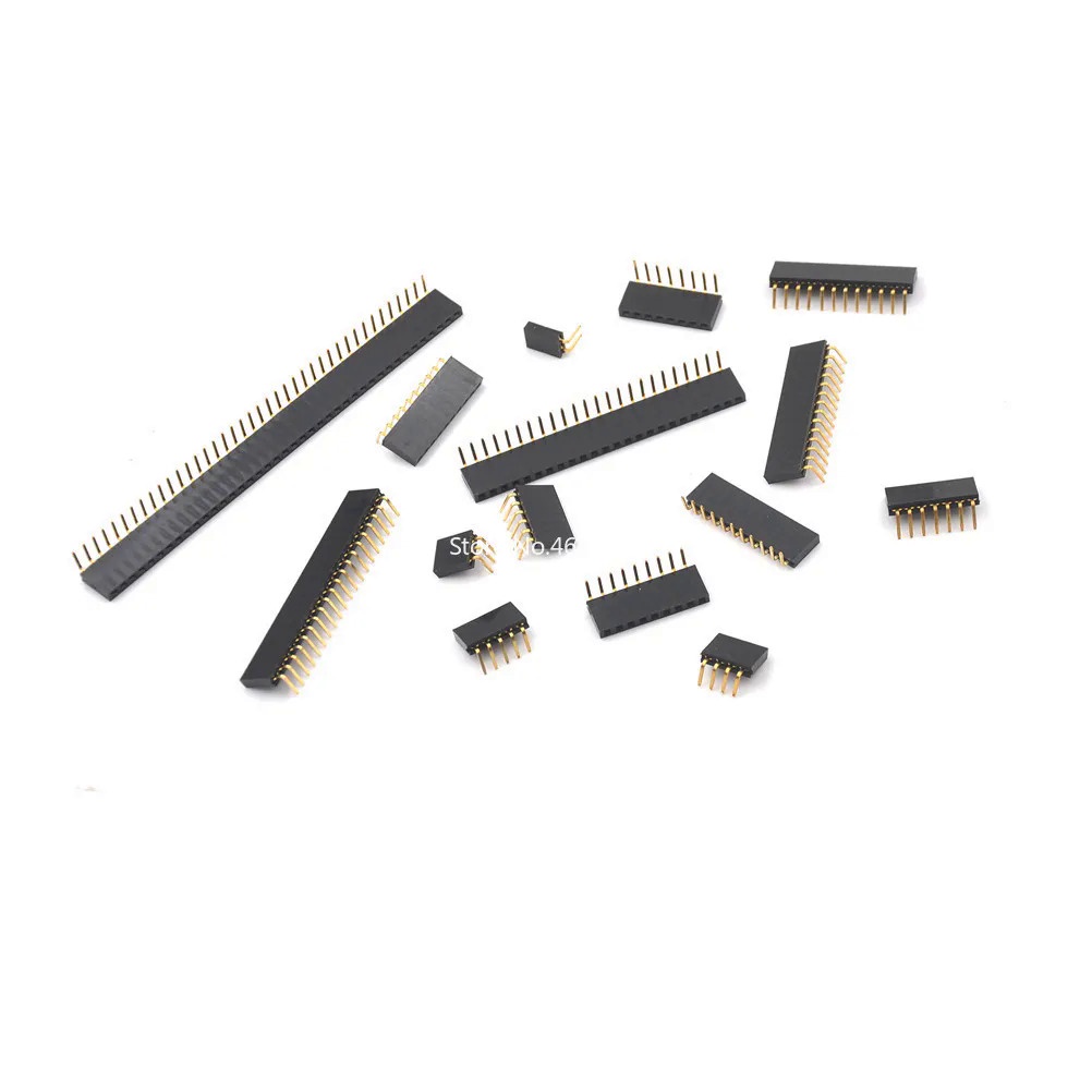 10 Pieces/Lot 2.54mm Single Row Female Right Angle Pin Header Socket 1* ...
