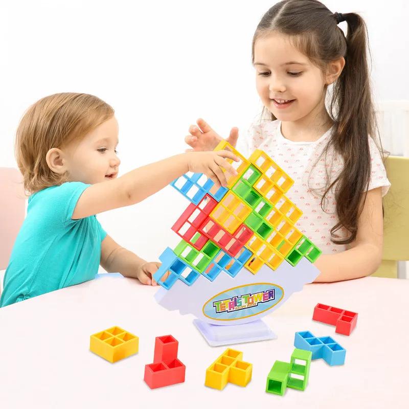 Children Balance Stacking Building Blocks Tetra Tower Game Tetris