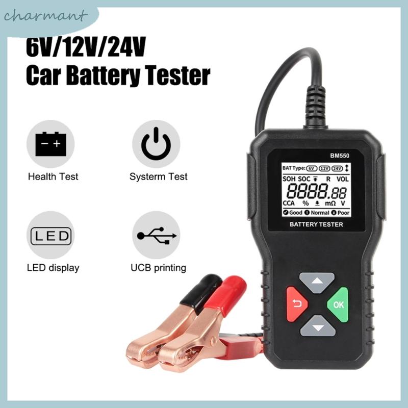 char BM550 Motorcycles Battery Tester 6V 12V 24V Battery System Detect ...