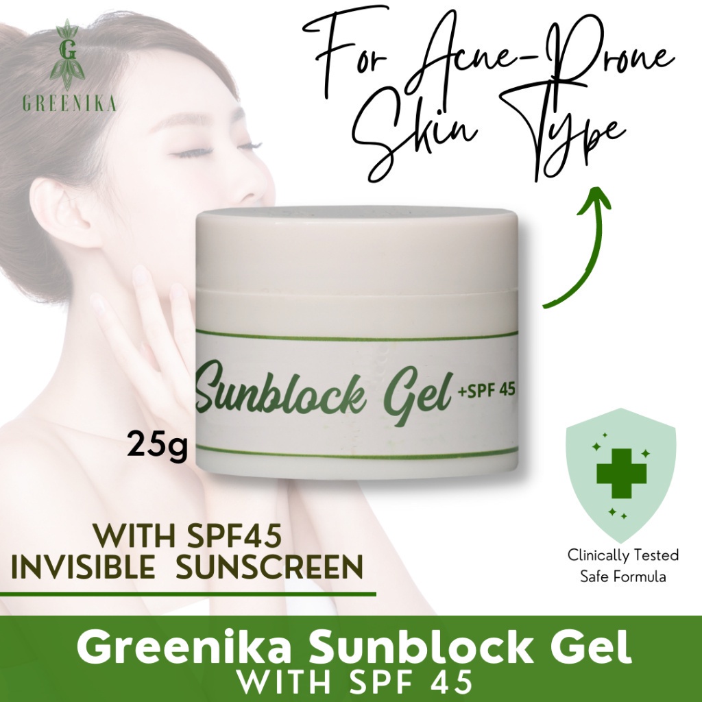 [ FACE SUNSCREEN GEL SPF45 ] Greenika Face Sunblock Gel Facial