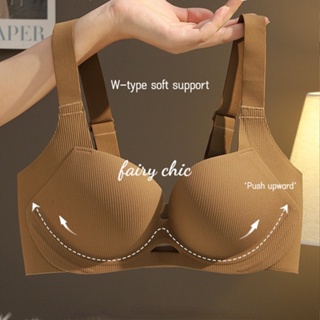 OK Bra Lace Women's Front Open Buckle-type Non-steel Ring Top-up Comfortable  Traceless Underwear for Middle-aged and Elderly Mothers Push-up  Breast-feeding Anti-sagging Bra