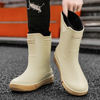 Mens Waterproof Rubber Rain Boots Water Shoes for Farming