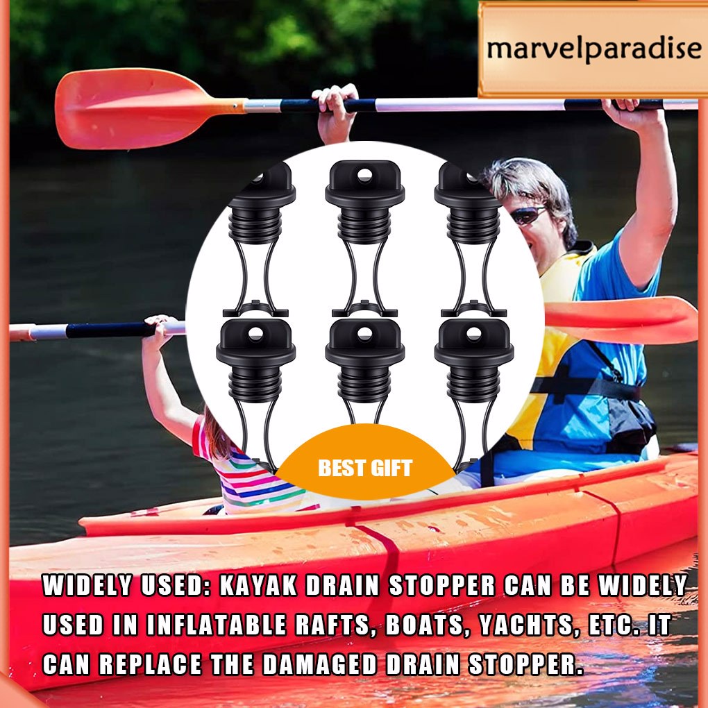 Pack of 6 Kayak Drain Hole Plastic Stopper Universal Inflatable Boat