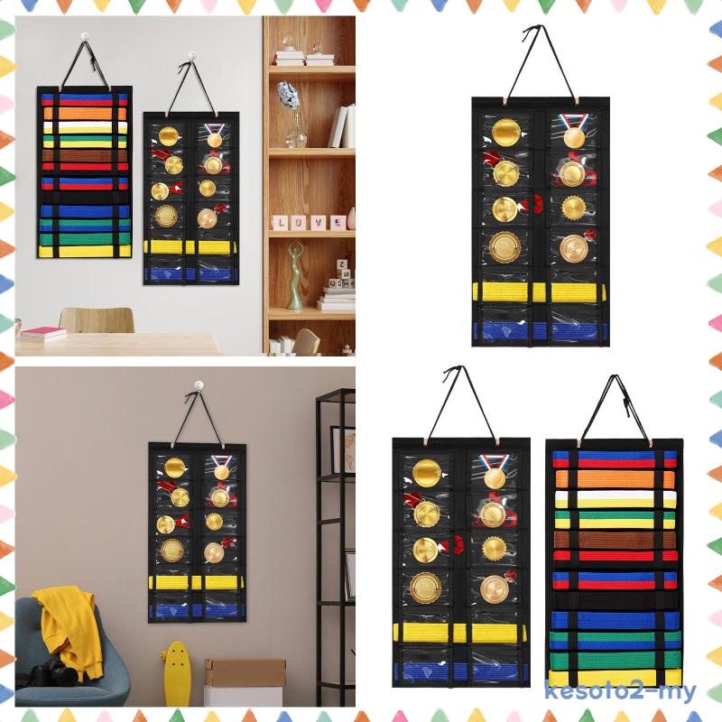 Martial Arts Belts Storage Organizer Hanging Medal Rack Karate Belt Display Holder For Karate Belts And Medals Kids And Adults Gifts