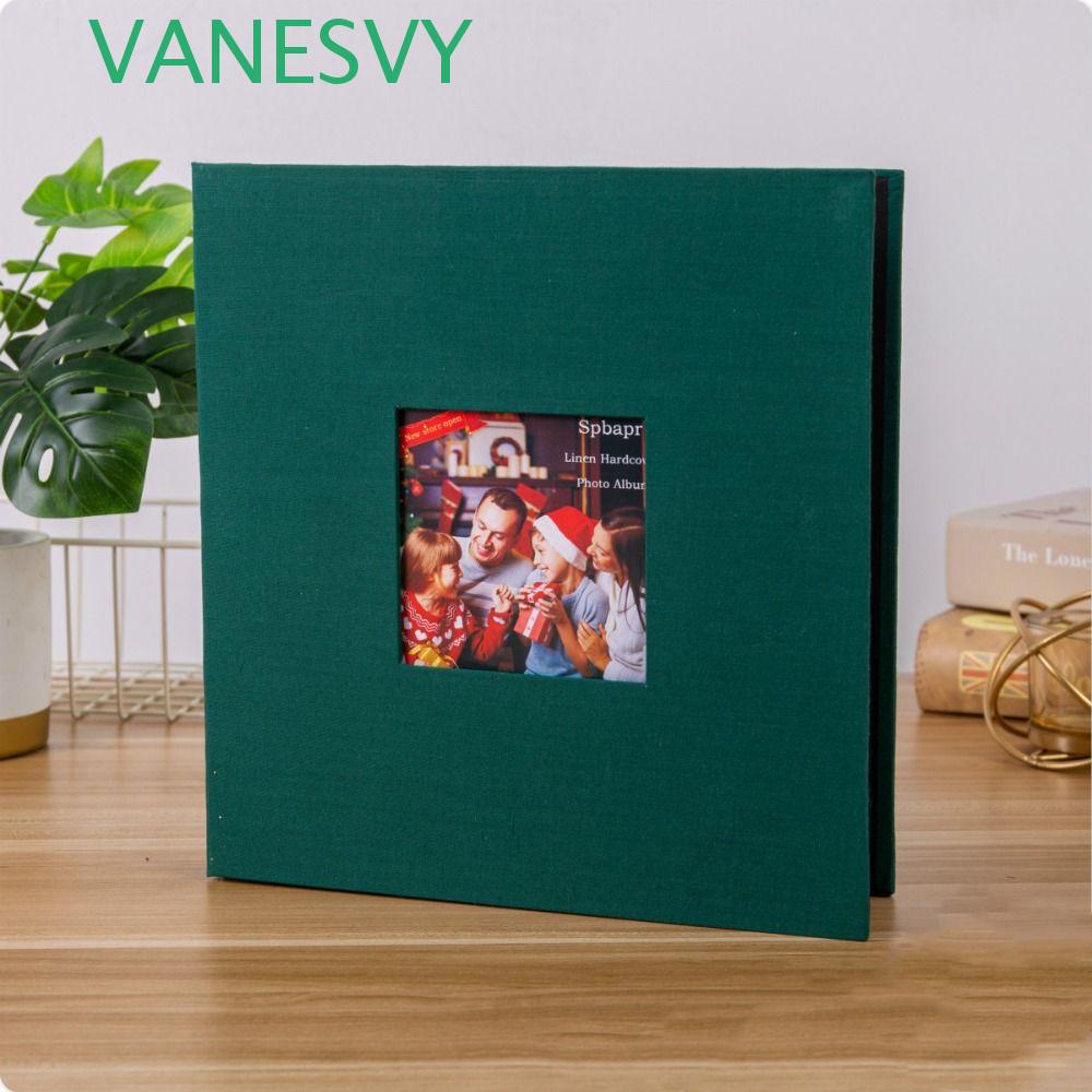 VANESVY Linen Cover Photo Album, Self Adhesive Hessian Scrapbook Album