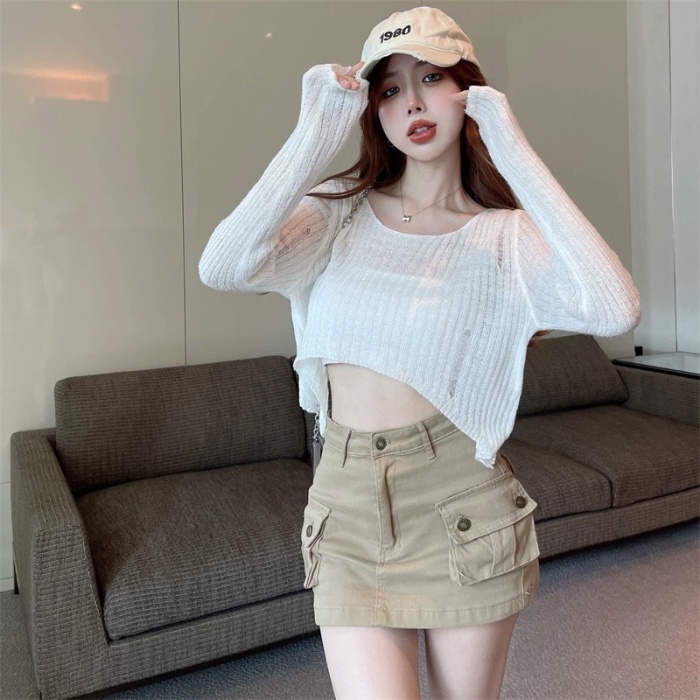 Ready Stock S 6XL Plus Size 23 42 American Retro High Waist Khaki Cargo Skirt Women A line Short Skirt Casual Mini Skirts Shopee Philippines