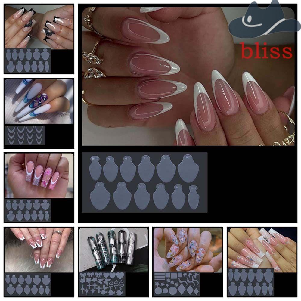 BLISS Nail Mold Sticker, Nail Decorations False Tips Poly Silicone