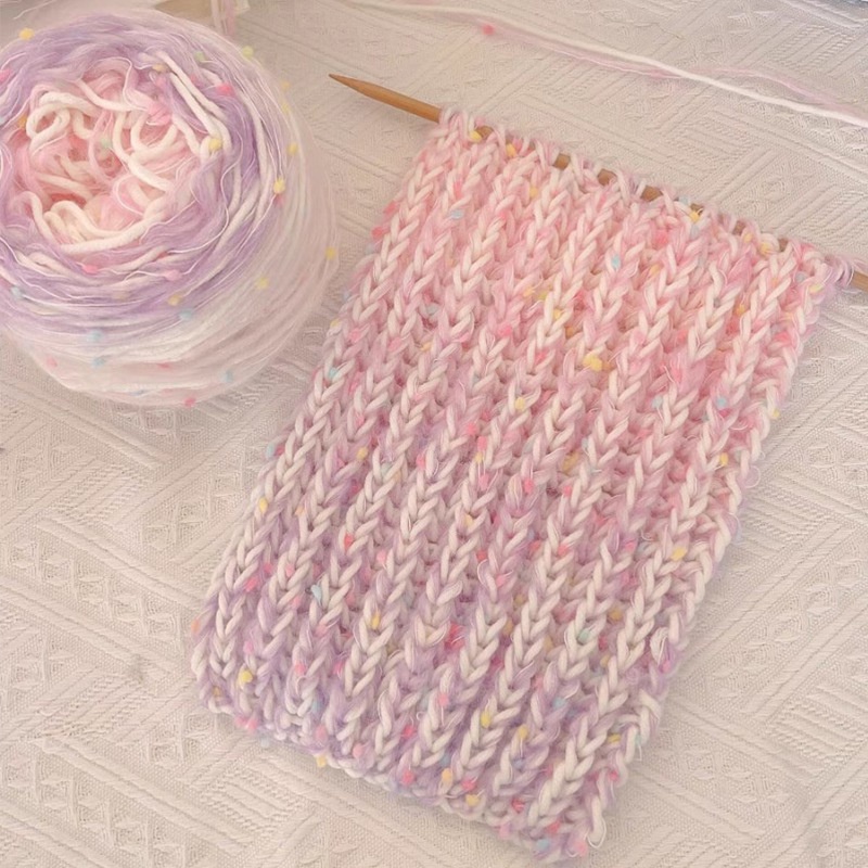 50g/roll New Mohair Bean Thread Gradient Rainbow Sugar Scarf Thread ...