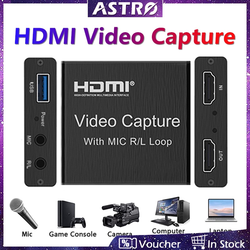 ASTRO 4K 1080P HDMI Capture Card,Audio Video Capture Card for Streaming