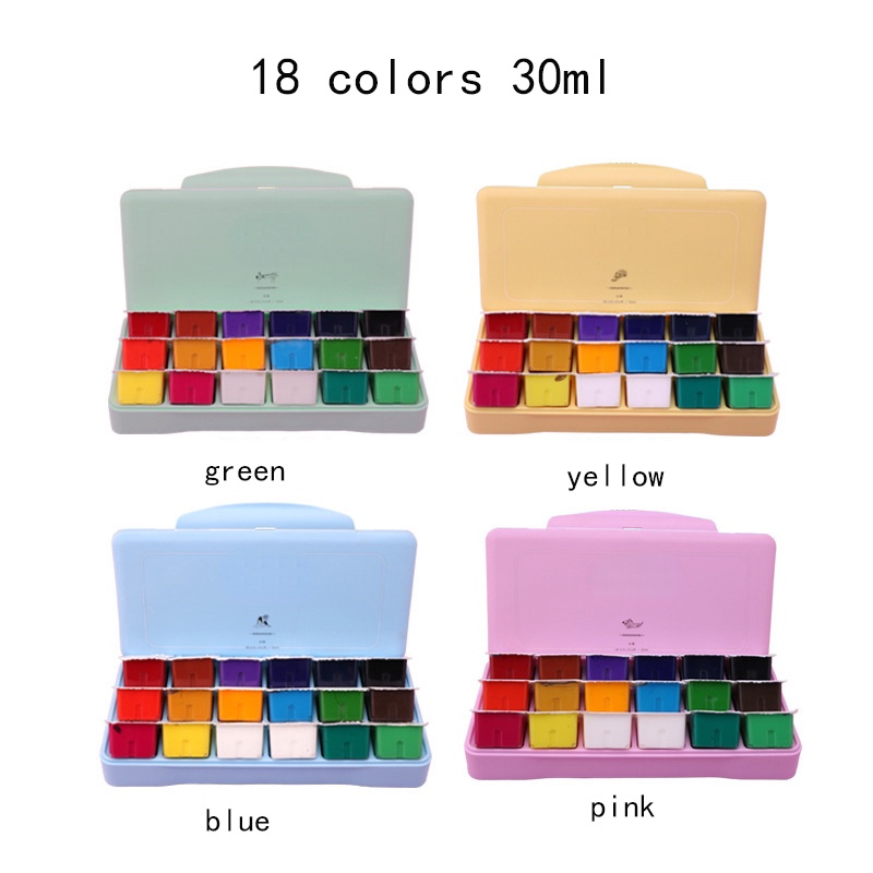 Gouache Jelly Cup Paint Set Of 18 Colors 30ml NonToxic Artist Watercolor Paint Shopee Philippines