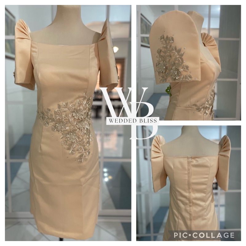 ~·Midi Filipiniana Dress (Duchess Satin) | Shopee Philippines