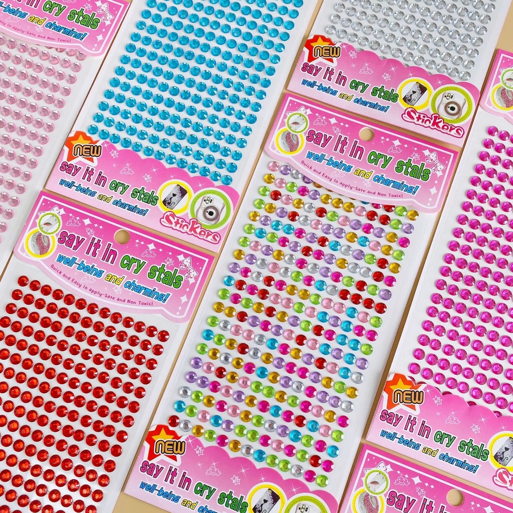 260pcs/Sheet Crystals Decoration Sticker Self Adhesive DIY Decal Phone ...