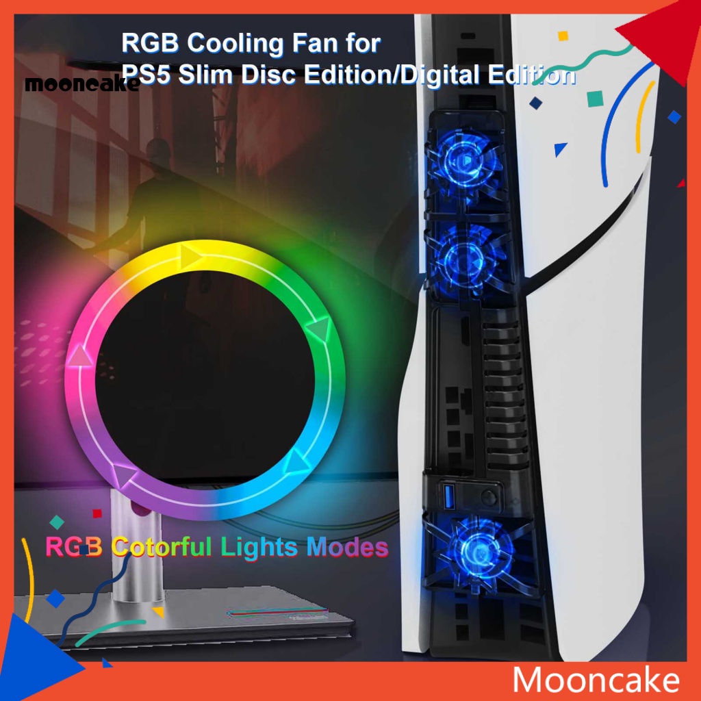 Moon* Powerful Ventilation Performance for Ps5 Slim Multicolor Rgb