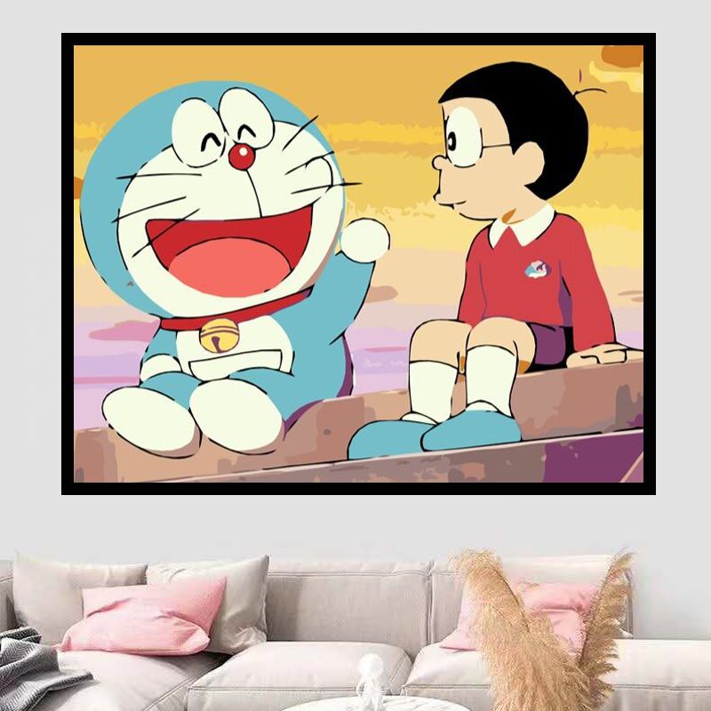 Diy Jingle Cartoon Cartoon Doraemon Children Coloring Oil Painting ...