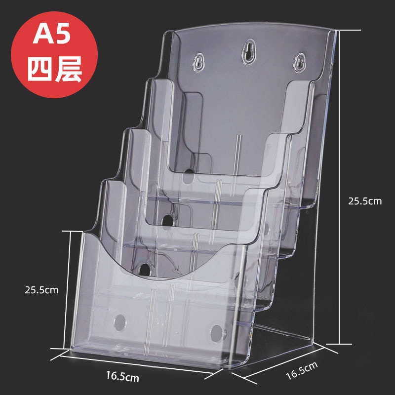 A4 Acrylic Display Stand Multi-Layer Document Transparent Rack Desktop ...