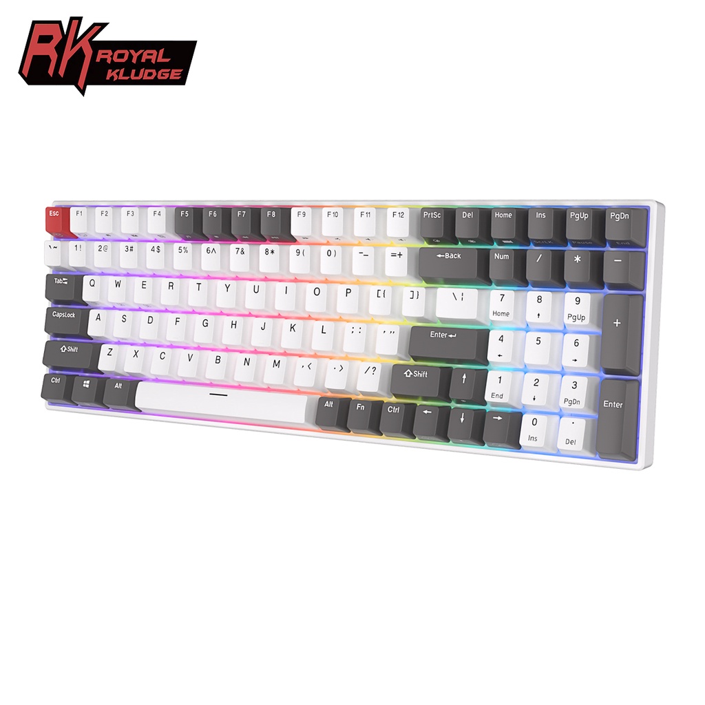 NEW Color RK100 RK ROYAL KLUDGE Carbon 100 keys Wireless Hot Swappable ...