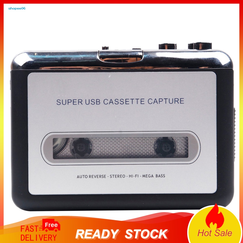 SDRU Portable USB Cassette Tape Converter Capture Audio Music Player Recorder Set Shopee
