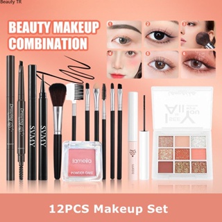 All in One Makeup Kit for Women, 10 Colors Eyeshadow Palette, Bb Cream Foundation, Blush, 5pcs Makeup Brushes, Eyeliner & Mascara, Eyebrow Pencil, Con