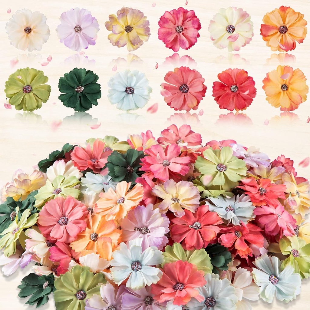10 Pieces Faux Flowers Heads for Crafts Artificial Silk Daisy Flowers ...