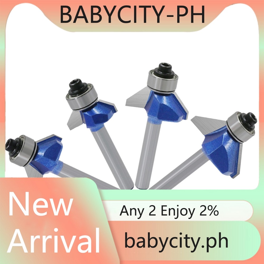[BABYCITY-PH] 4pcs 1/4 Inch or 6mm Shank Roundover Router Bit Wood ...