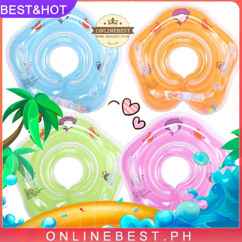 Inflatable Swim Ring with Handle Baby Neck Ring Tube for 0-2 Years Old ...
