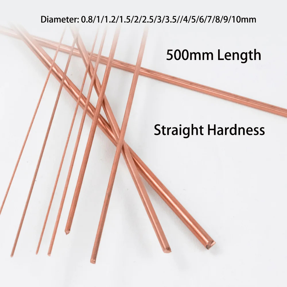 8pcs 99.9% Pure T2 Copper Rods – 4mm Dia X 9.85″ Long (Cylinder Bars)