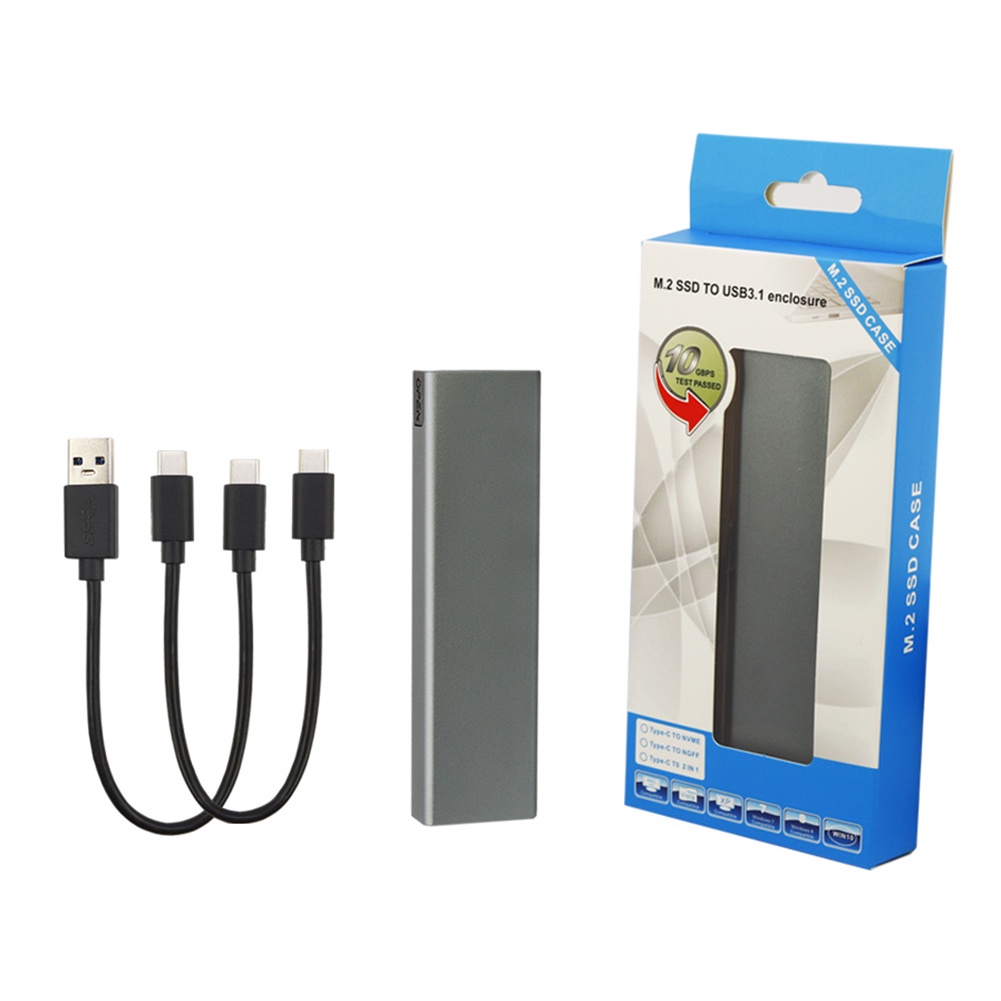 M.2 NVME SATA Dual Protocol External SSD Enclosure Adapter USB3.1 Type ...