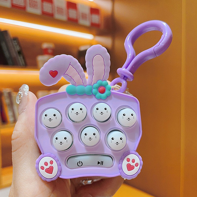 Super Cute Mini Whac-A-Mole Keychain Pop It Game Electronic Speed Push Game  Quick Push Game Pocket Size Fidget Toy
