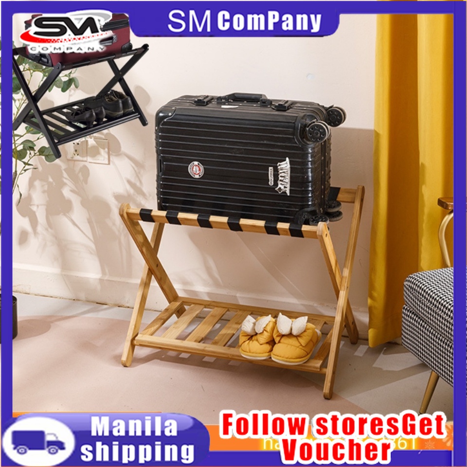 【COD】68*40*58cm Bamboo luggage rack bamboo foldable luggage rack hotel