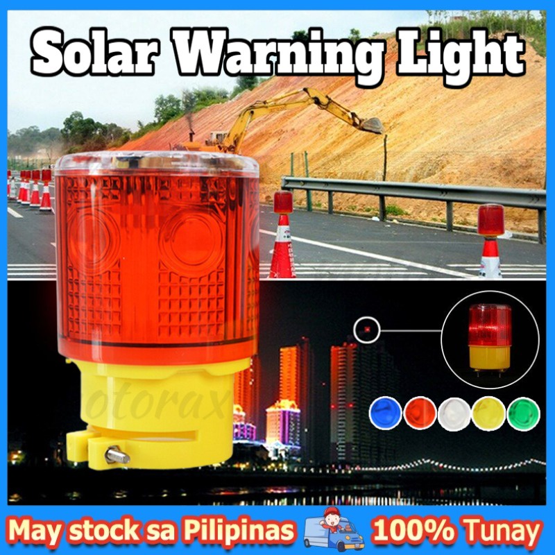 Solar Warning Light Waterproof LED Strobe Safety Warning Flashing ...