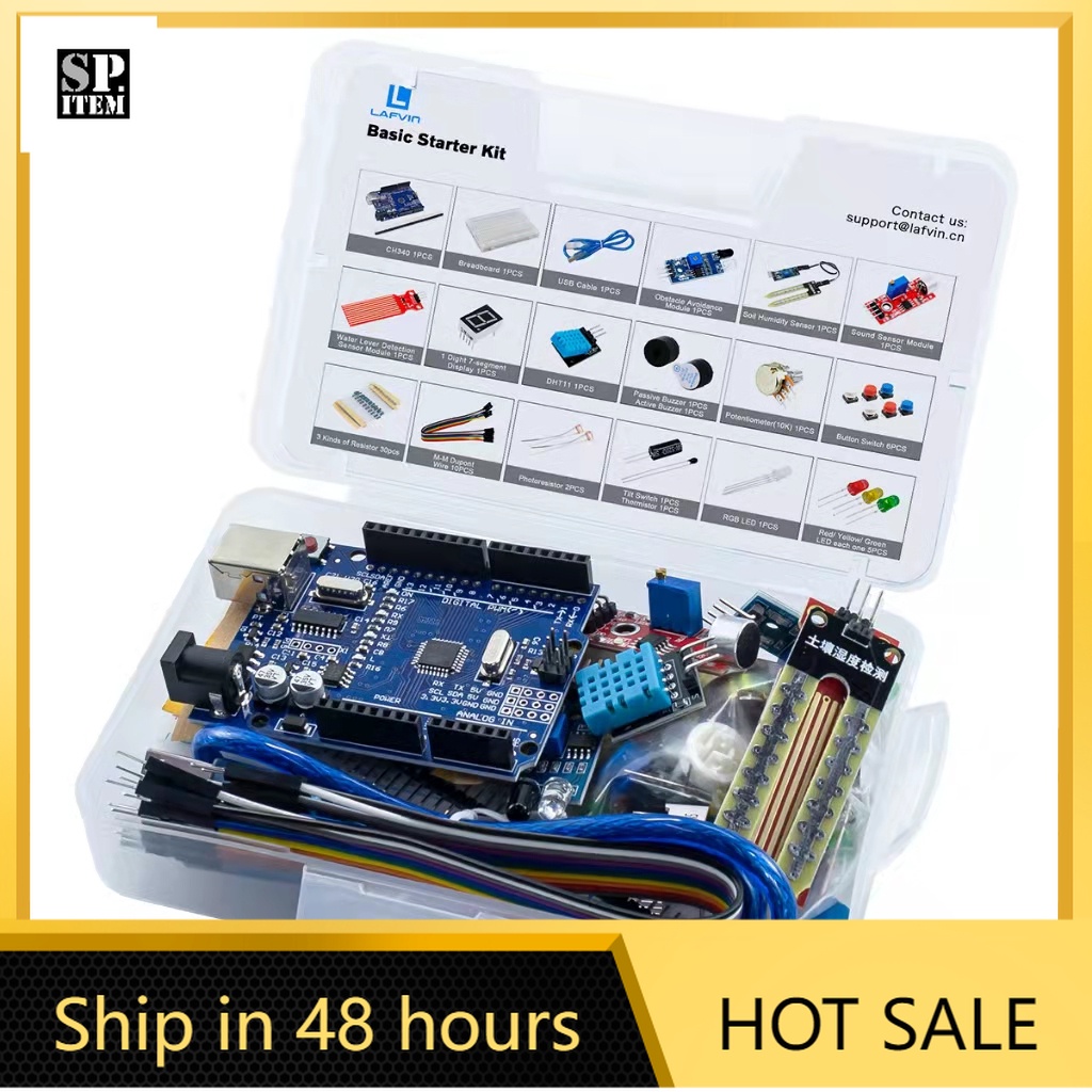 Basic Starter Kit Compatible with Arduino UNO R3 Code, Breadboard