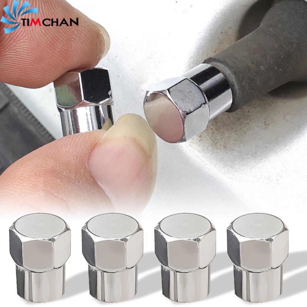 10Pcs Chrome Plated Plastic Tire Flatheaded Valve Cap / Car Tyre Air