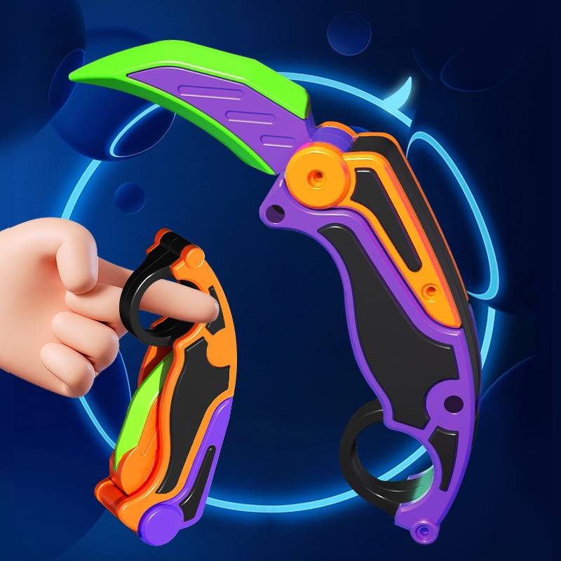 New Claw Knife Folding Retractable Turnip Knife Rotary Soft Rubber Gravity Knife Toy Shopee