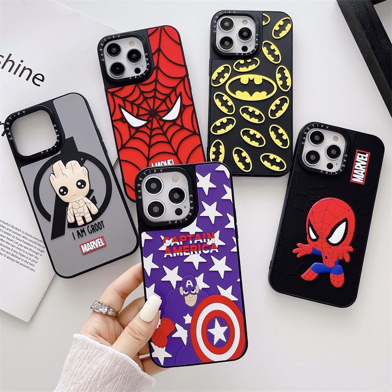 For iPhone 15 Pro Max 14 13 12 Mini 11 Cartoon Batman Phone Case