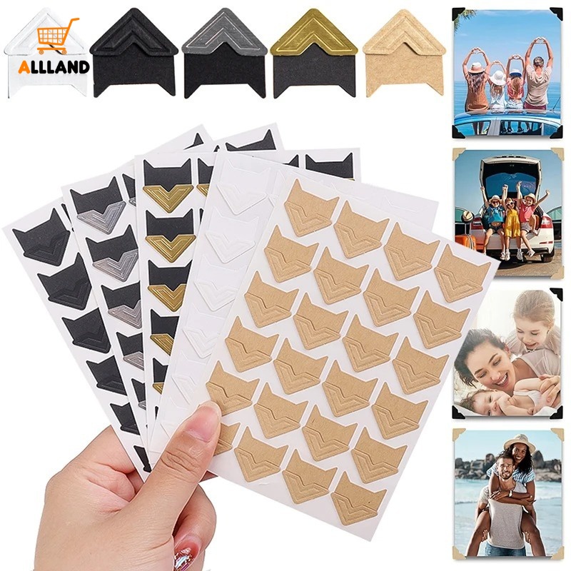 24Pcs Vintage Kraft Paper Album Corner Protector Stickers DIY Self ...