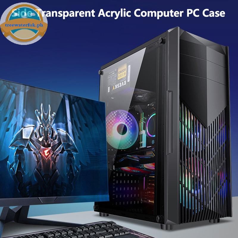 TEFUK Cooling Computer Case ATX M-ATX ITX Chassis Side Transparent PC ...
