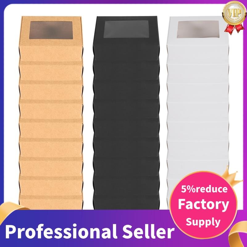 30 Pcs Mini Kraft Paper Box with Window Present Packaging Box Treat Box ...