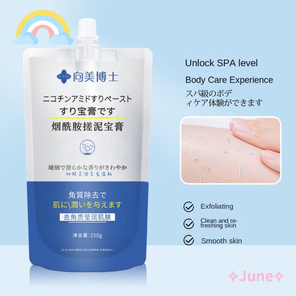 JUNE 250g Niacinamide Body Whitening Scrub, Brightens Skin Deep