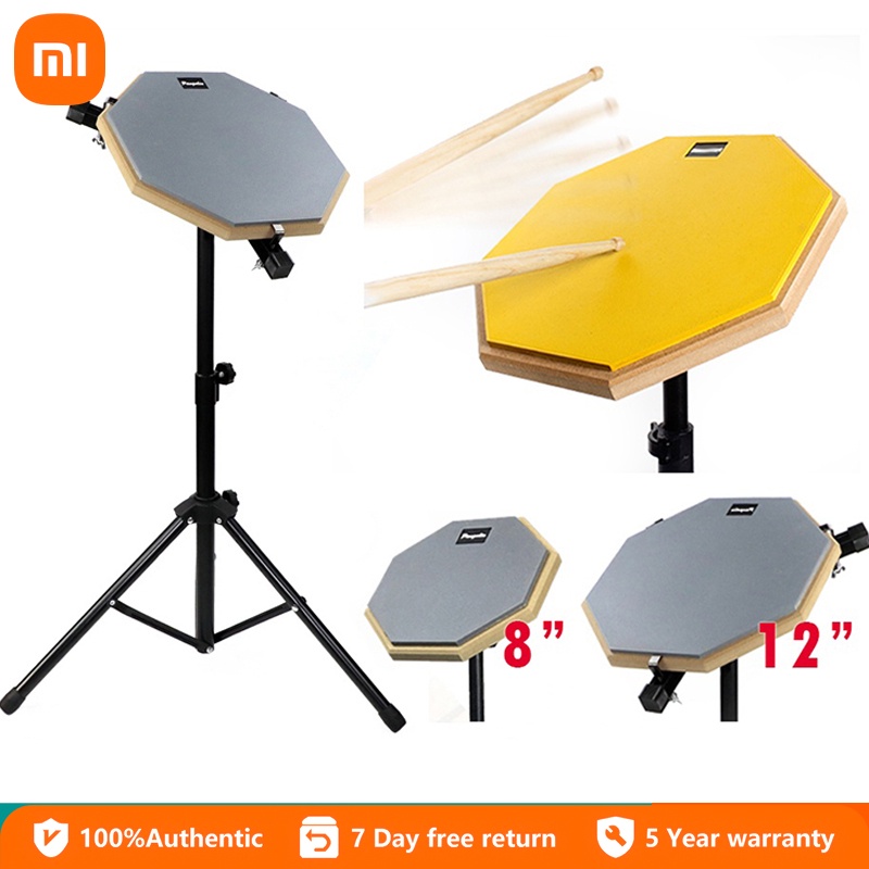 8 Inch Rubber Wooden Dumb Drum Practice Drum Pad With Adjustable Stand For Drum Exercise