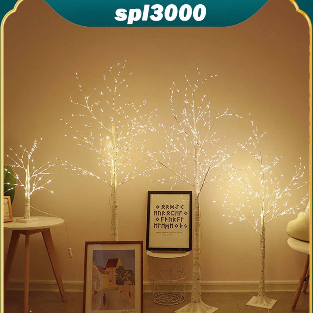 Plastic Decoration Lighted Birch Tree For Enchanting Atmosphere Lighted