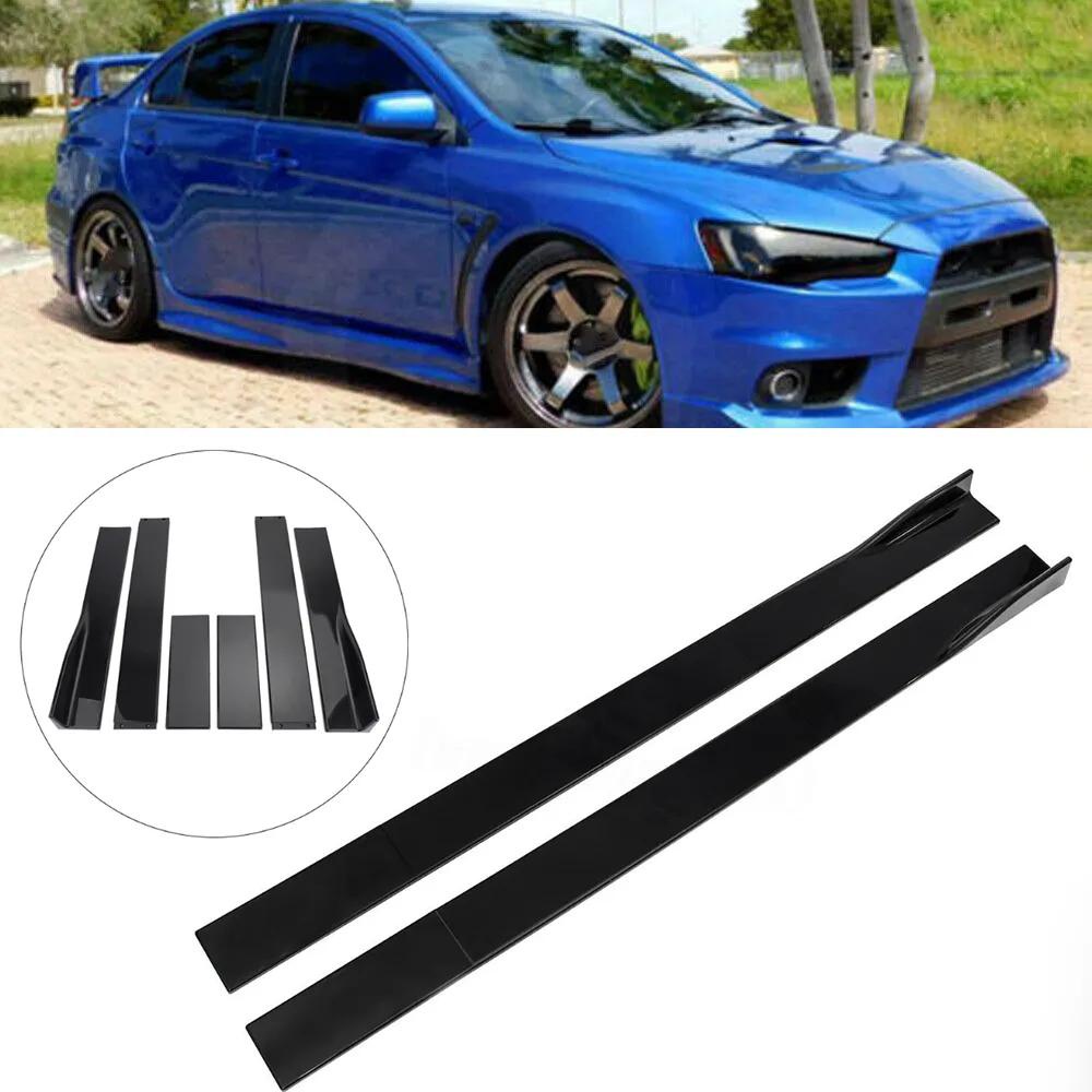 Racing Gear R-Style Matt Black Front Bumper Lip Spoiler For Mitsubishi Evo X 08-15